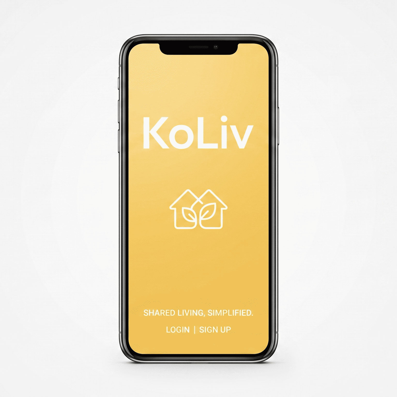 KoLiv app welcome screen